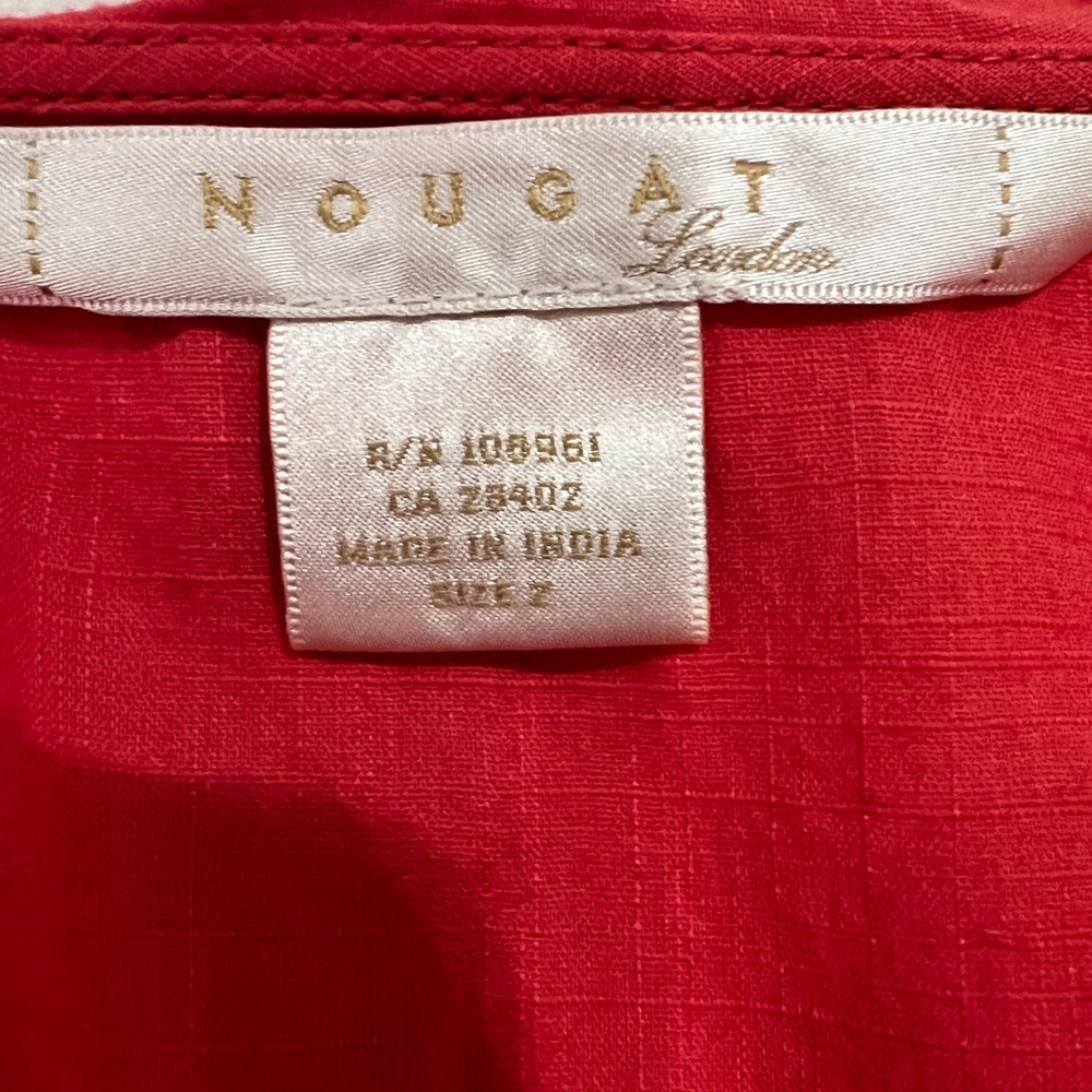 Nougat London Coral Ruffle Wrap Dress | Size 2 | Pockets | Like New - Picture 10 of 10